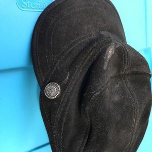 Diesel black leather cap